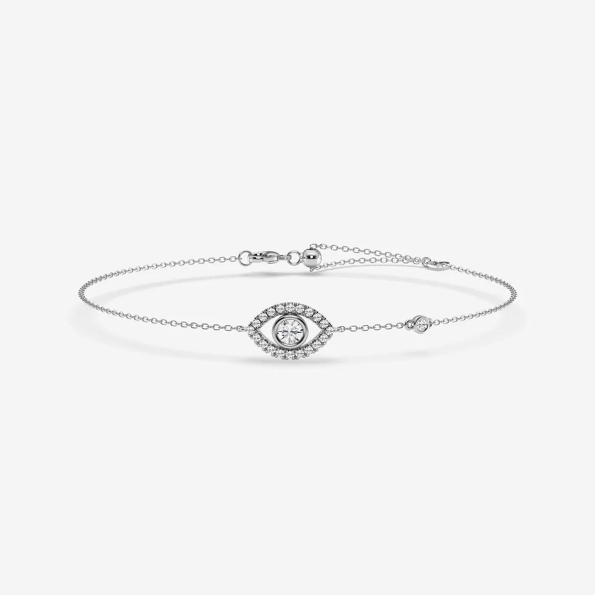 Lab Grown Diamond Evil Eye Anklet, | Center