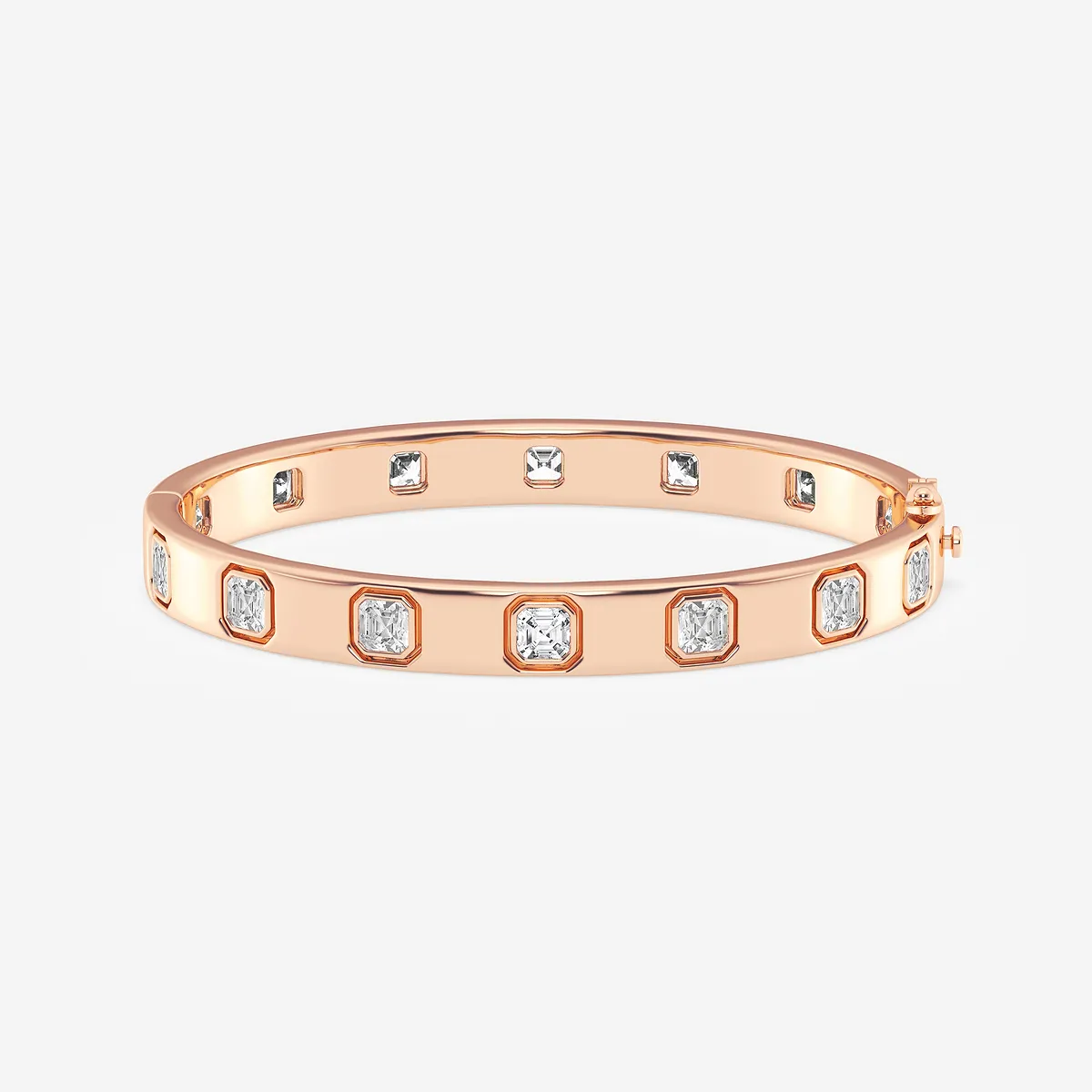 10 Lab Grown Diamond Bangle Bracelet - 8 Inches