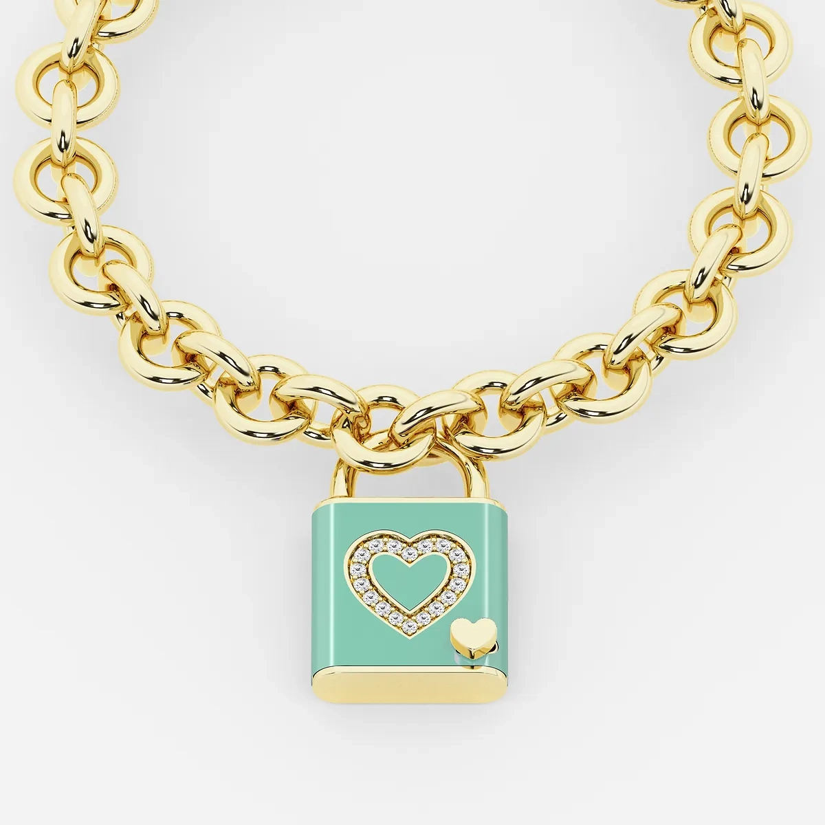 Pont Des Arts Forest Lab Grown Diamond Design Lock Bracelet with Forest Ceramic SS with Plating