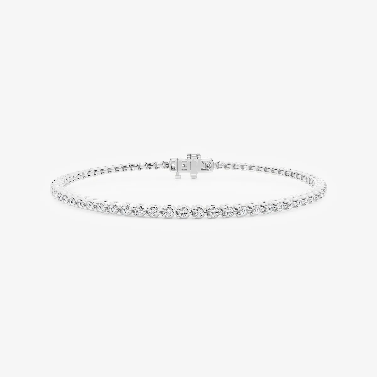 Lab Grown Diamond Three-Prong Tennis Bracelet - 7 Inches