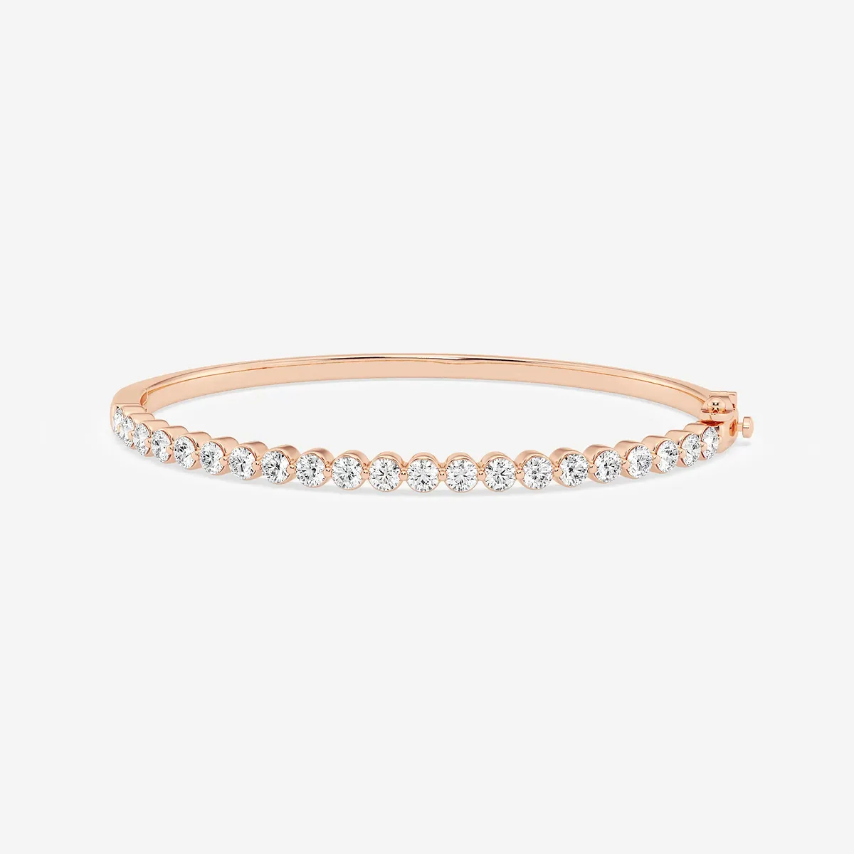 3 Lab Grown Diamond Floating Bangle Bracelet - 7 Inches