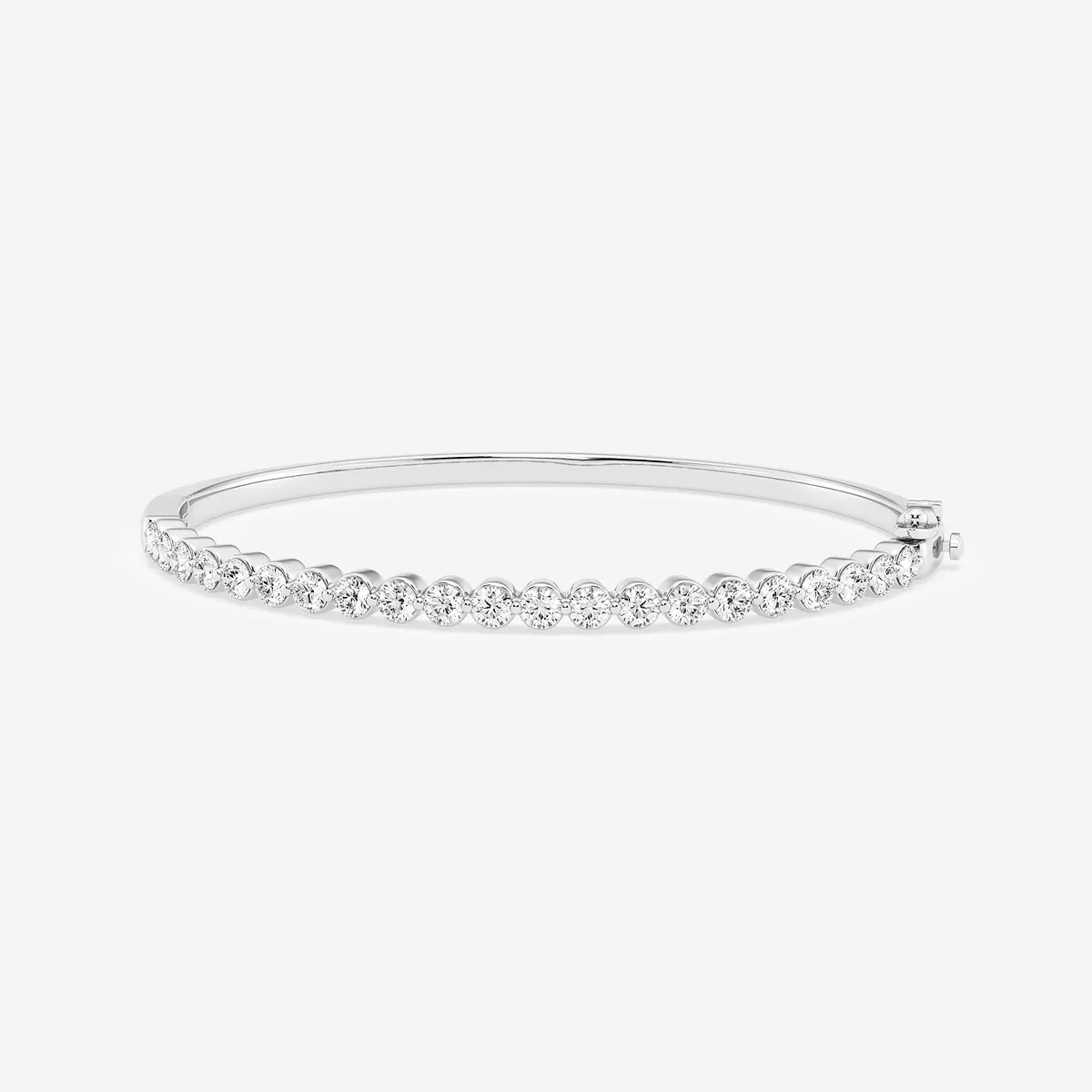 3 Lab Grown Diamond Floating Bangle Bracelet - 7 Inches