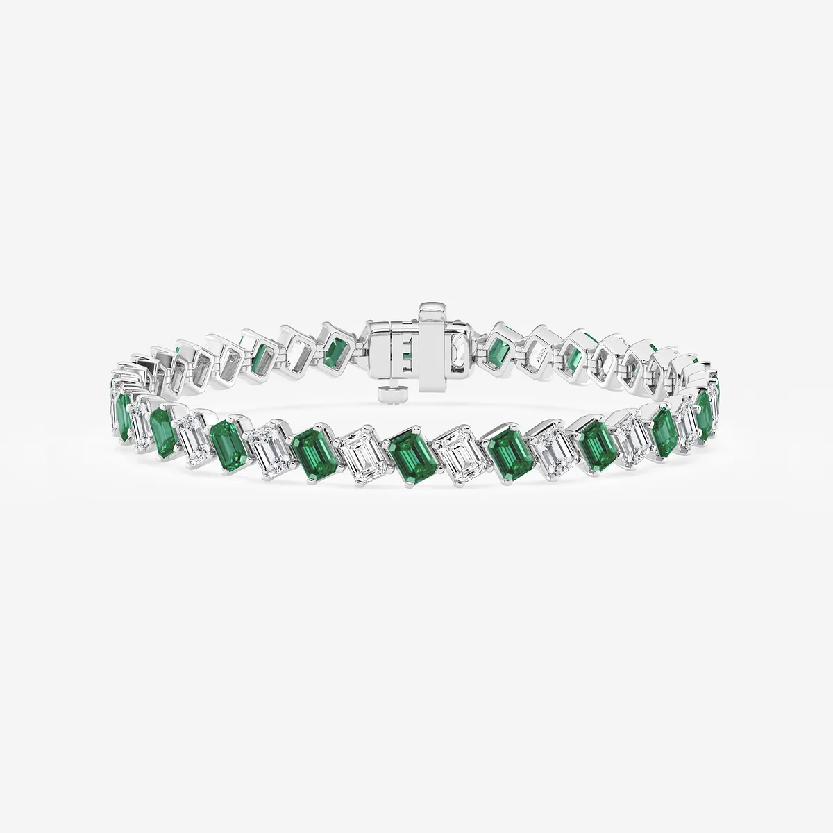 Lab Grown Diamond Diagonal Tennis Bracelet with Created - 7 Inches