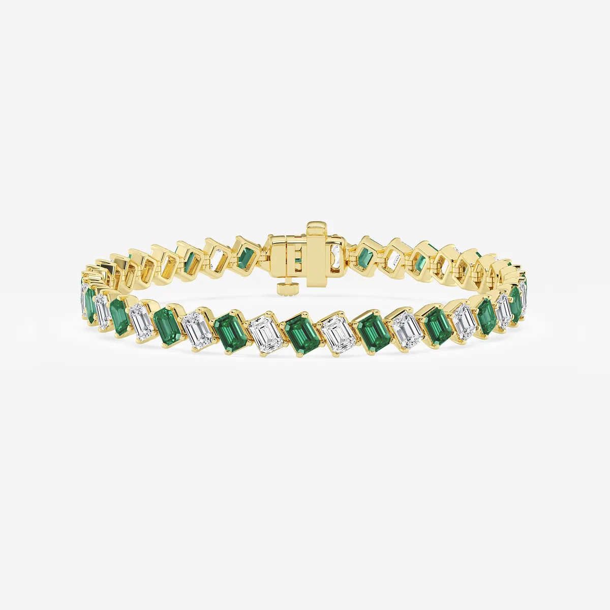 Lab Grown Diamond Diagonal Tennis Bracelet with Created - 7 Inches