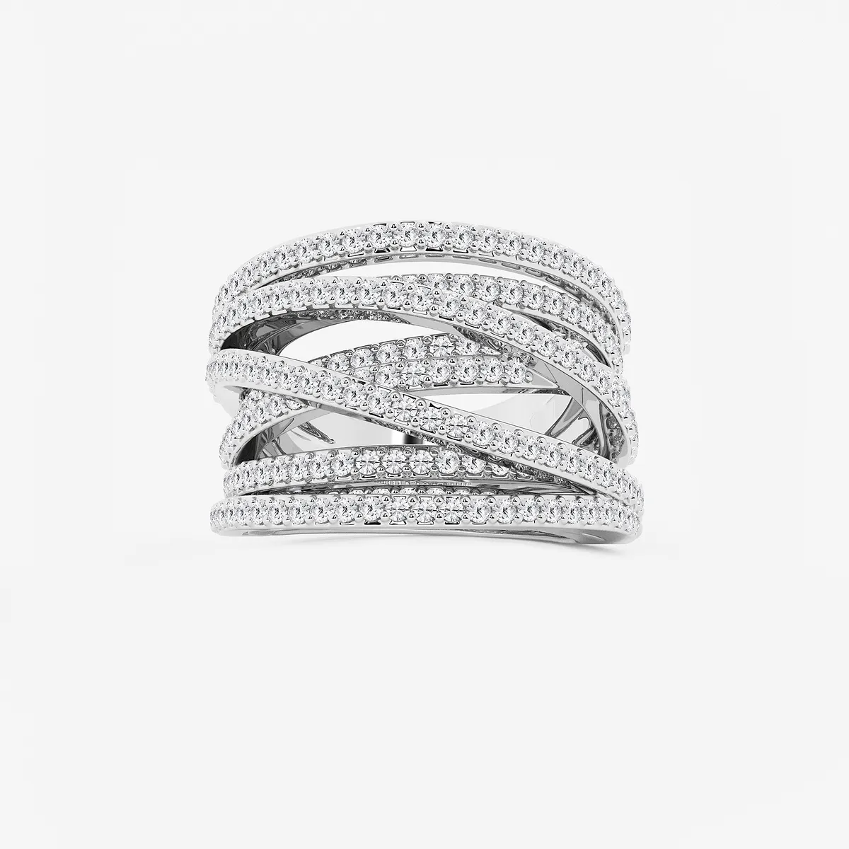 Treble 2 Lab Grown Diamond Abstract Crossover Wide Band