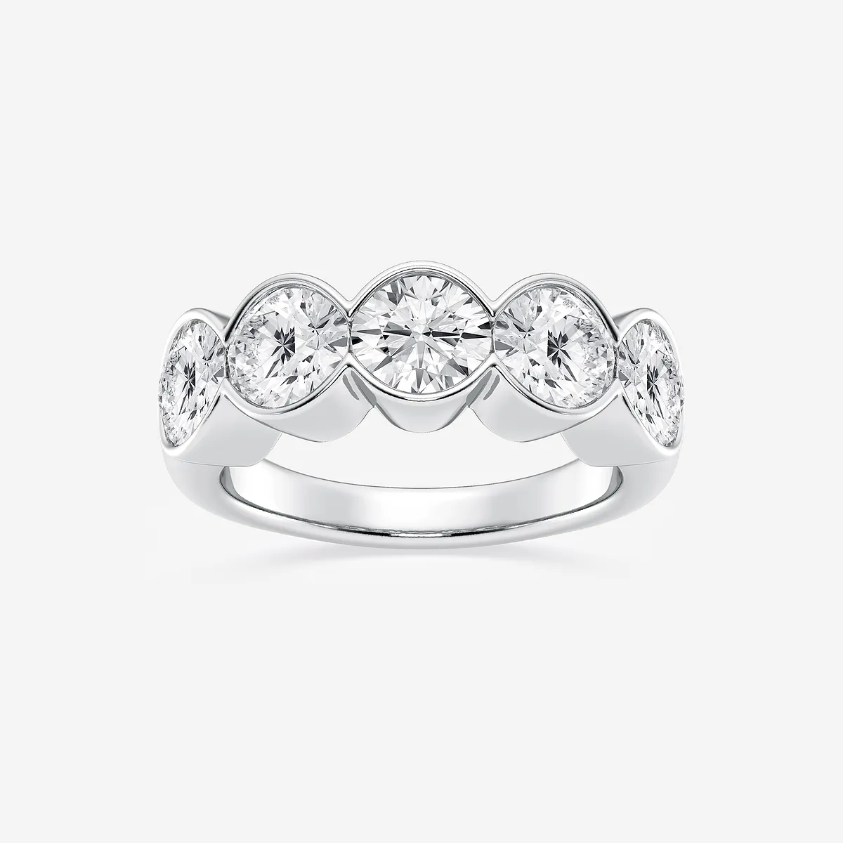 Myla Lab Grown Diamond Half Bezel Five Stone Anniversary Band