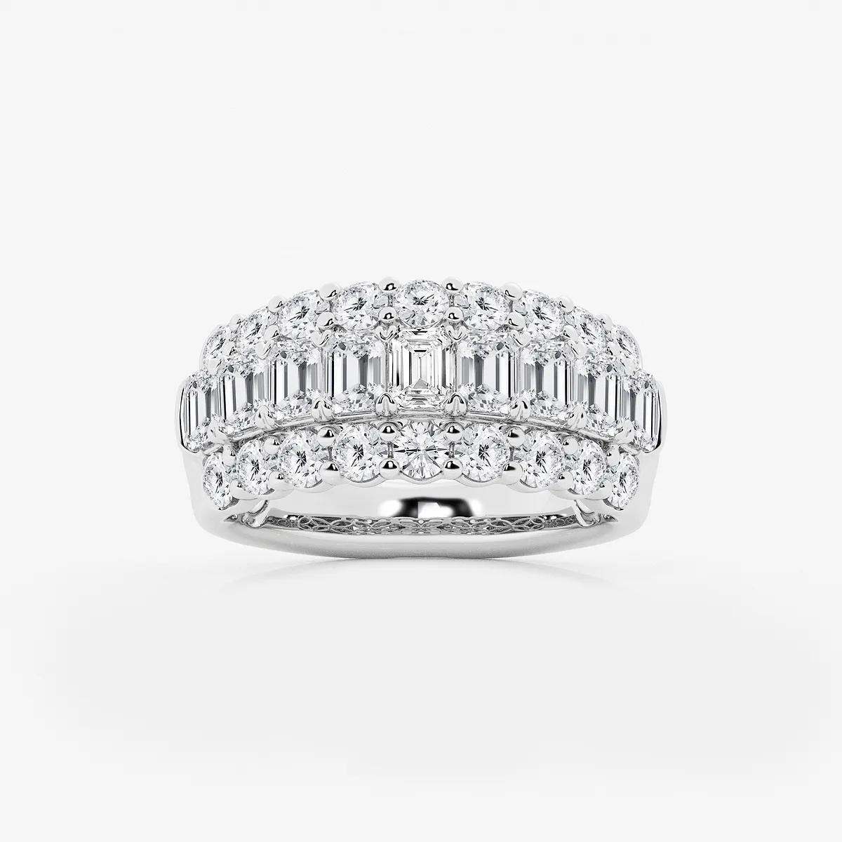 Mood and Lab Grown Diamond Three Row Band