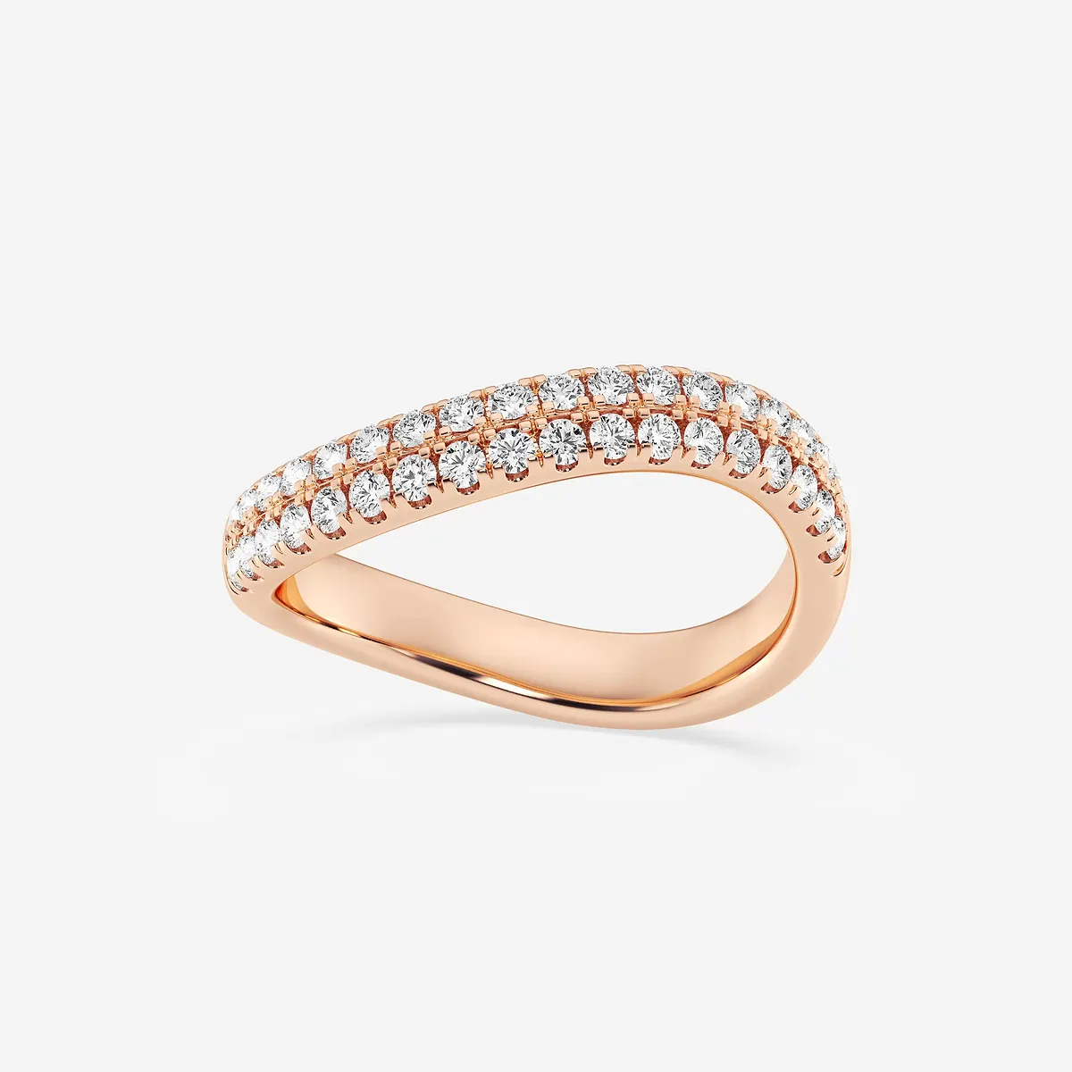 Swirl Lab Grown Diamond Double Row Swirl Stackable Rings
