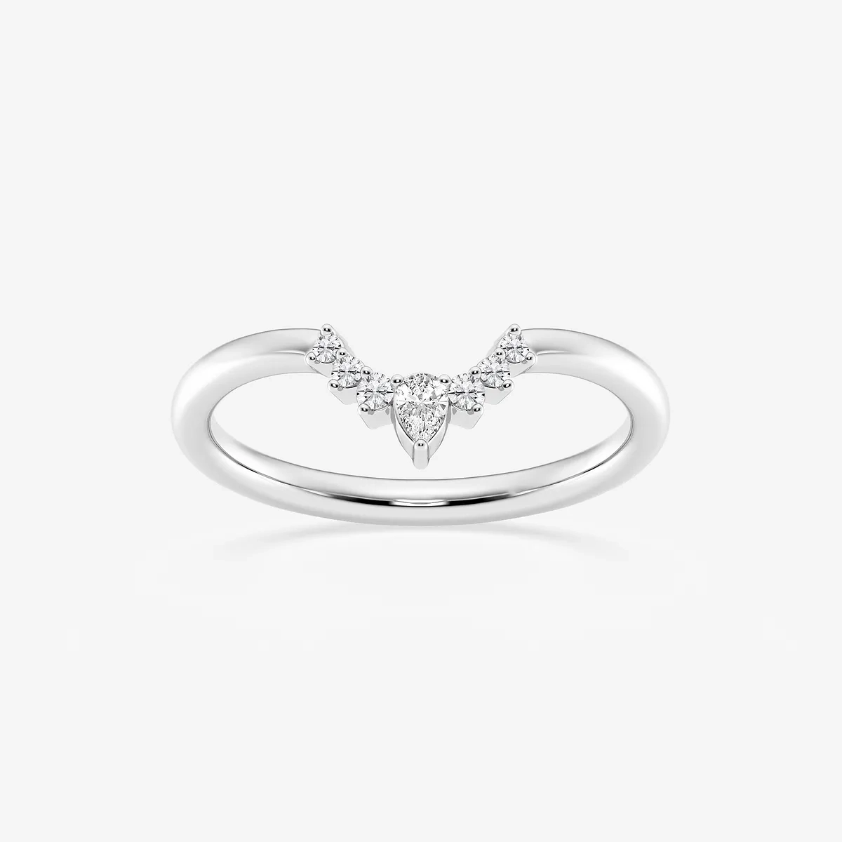 Michelle Lab Grown Diamond Crescent Shape Stackable Ring, | Center