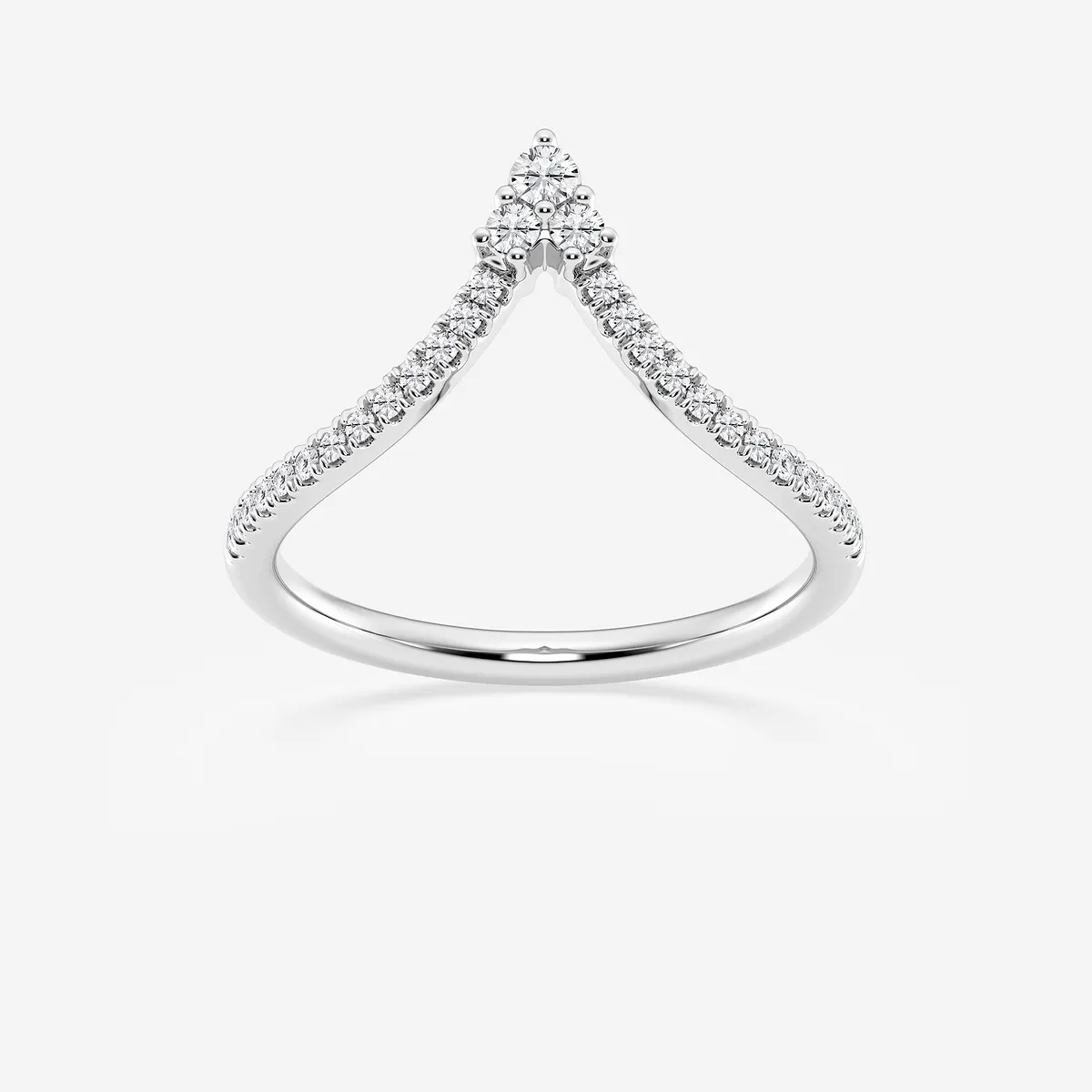 Elaine Lab Grown Diamond Chevron Wedding Band, | Center