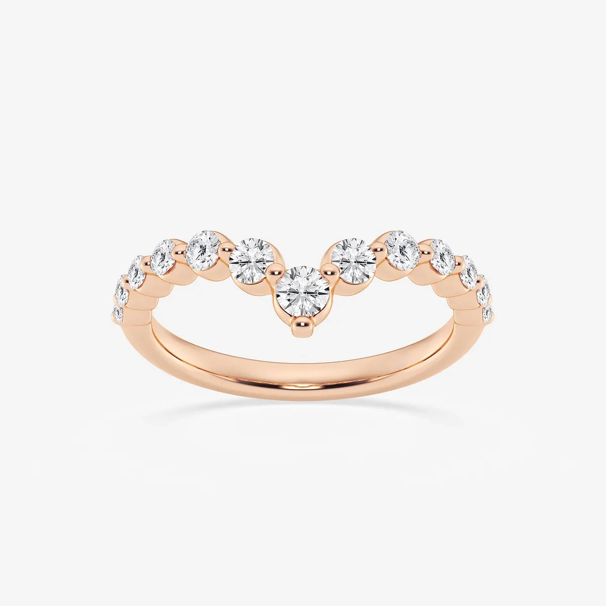 Greer Lab Grown Diamond Floating Curve Stackable Ring, | Center