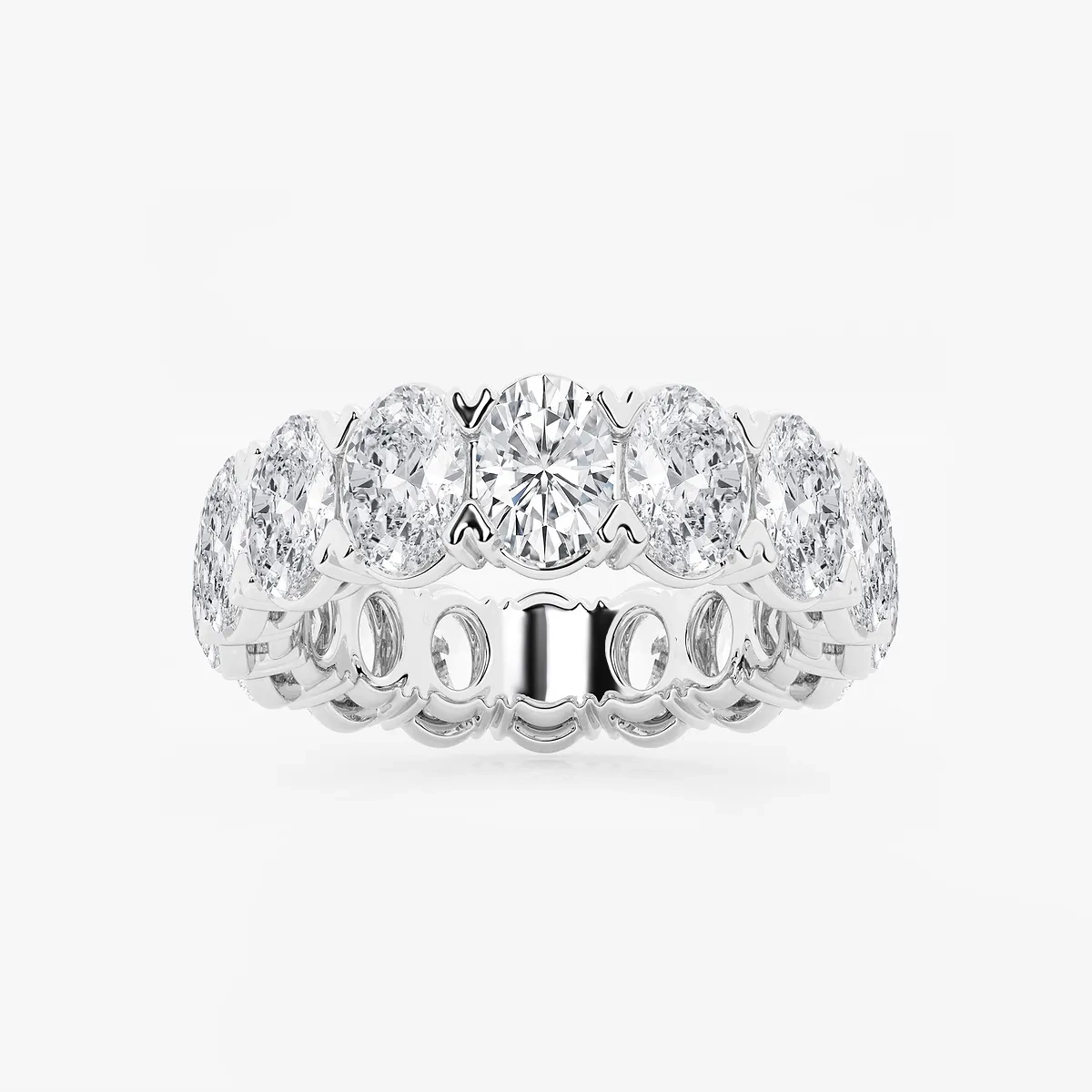 Linda Lab Grown Diamond V-Prong Eternity Band - 7.7mm Width