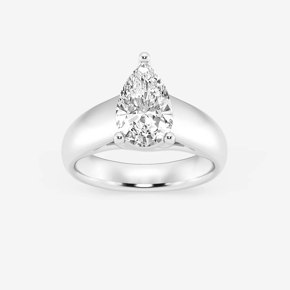 Harlow Lab Grown Diamond Wide Shank Solitaire Engagement Ring, E