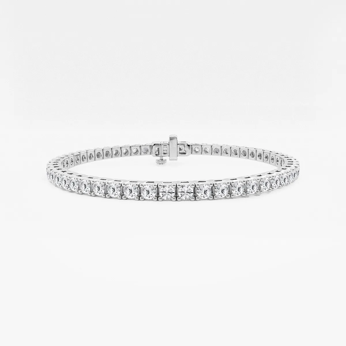 Lab Grown Diamond Four Prong Box Tennis Bracelet - 7 Inches