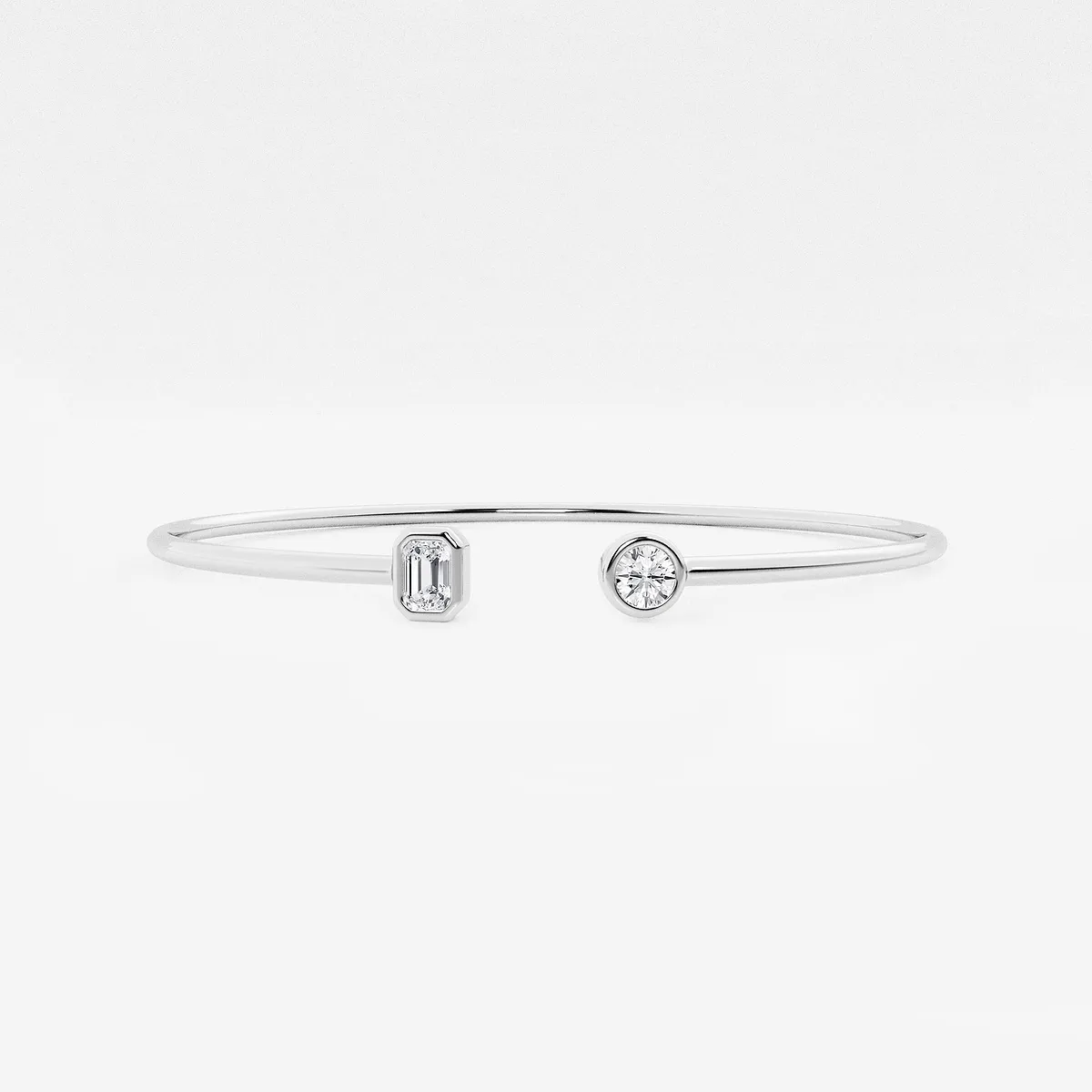 and Lab Grown Diamond Open Bangle Bracelet - 7 Inches