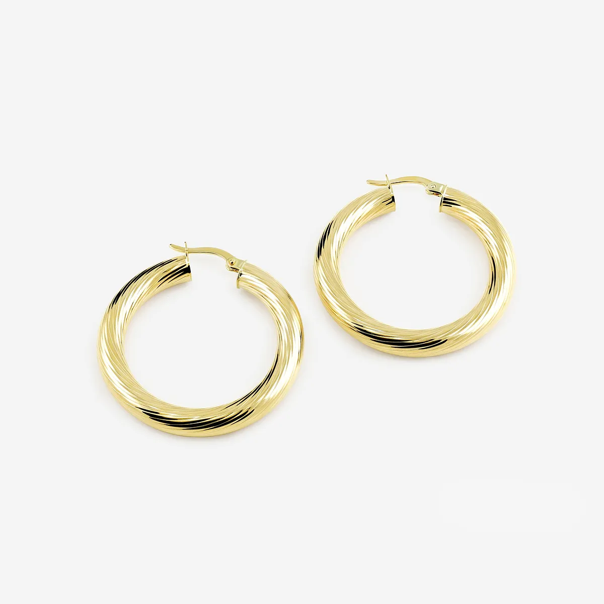 Texture Hoop Earrings - 25mm Diameter