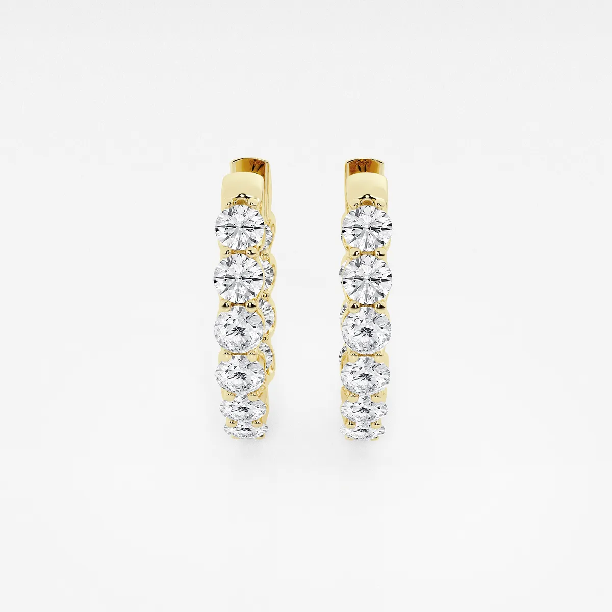 Lab Grown Diamond -Shaped Inside Out Hoop Earrings