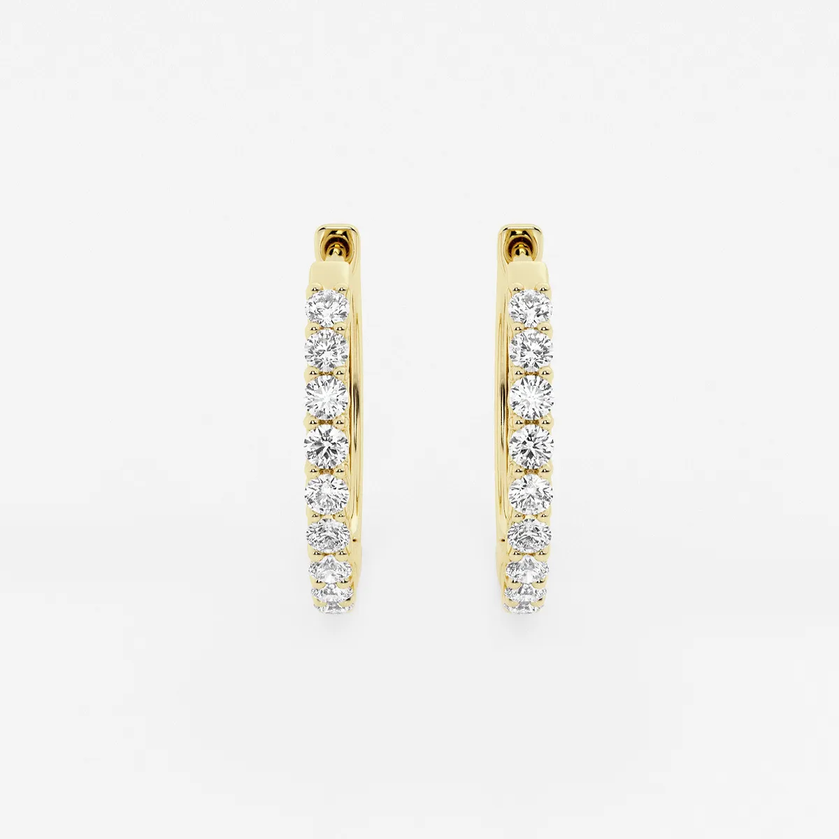 Lab Grown Diamond Shared Prong Hoop Earrings