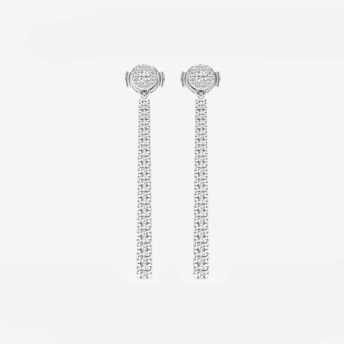 Lab Grown Diamond Hinged Graduated Drop Earrings