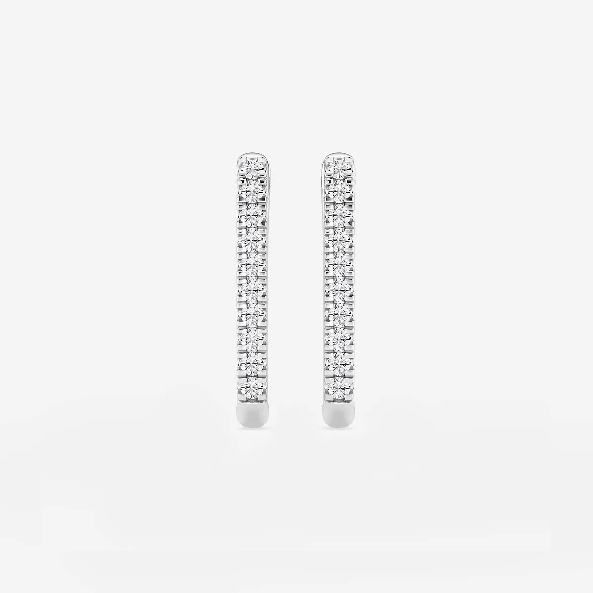 1 Lab Grown Diamond Paper Clip Hoop Earrings