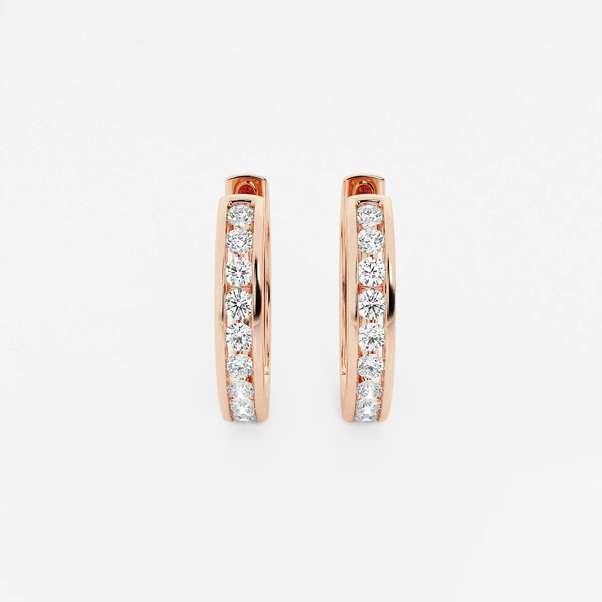 Lab Grown Diamond Channel Set Hoop Earrings