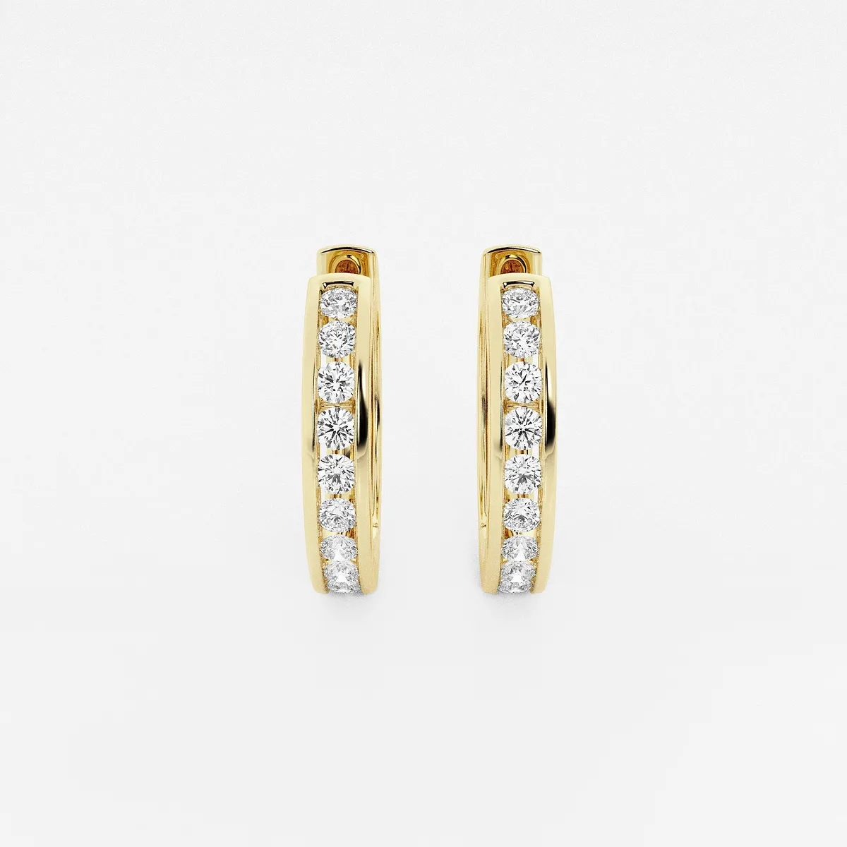 Lab Grown Diamond Channel Set Hoop Earrings