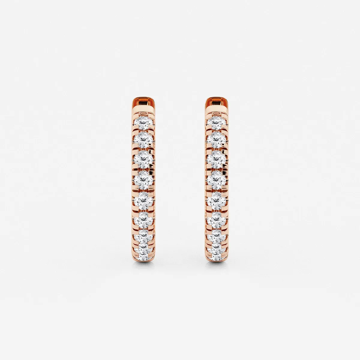 Lab Grown Diamond French Pave Hoop Earrings