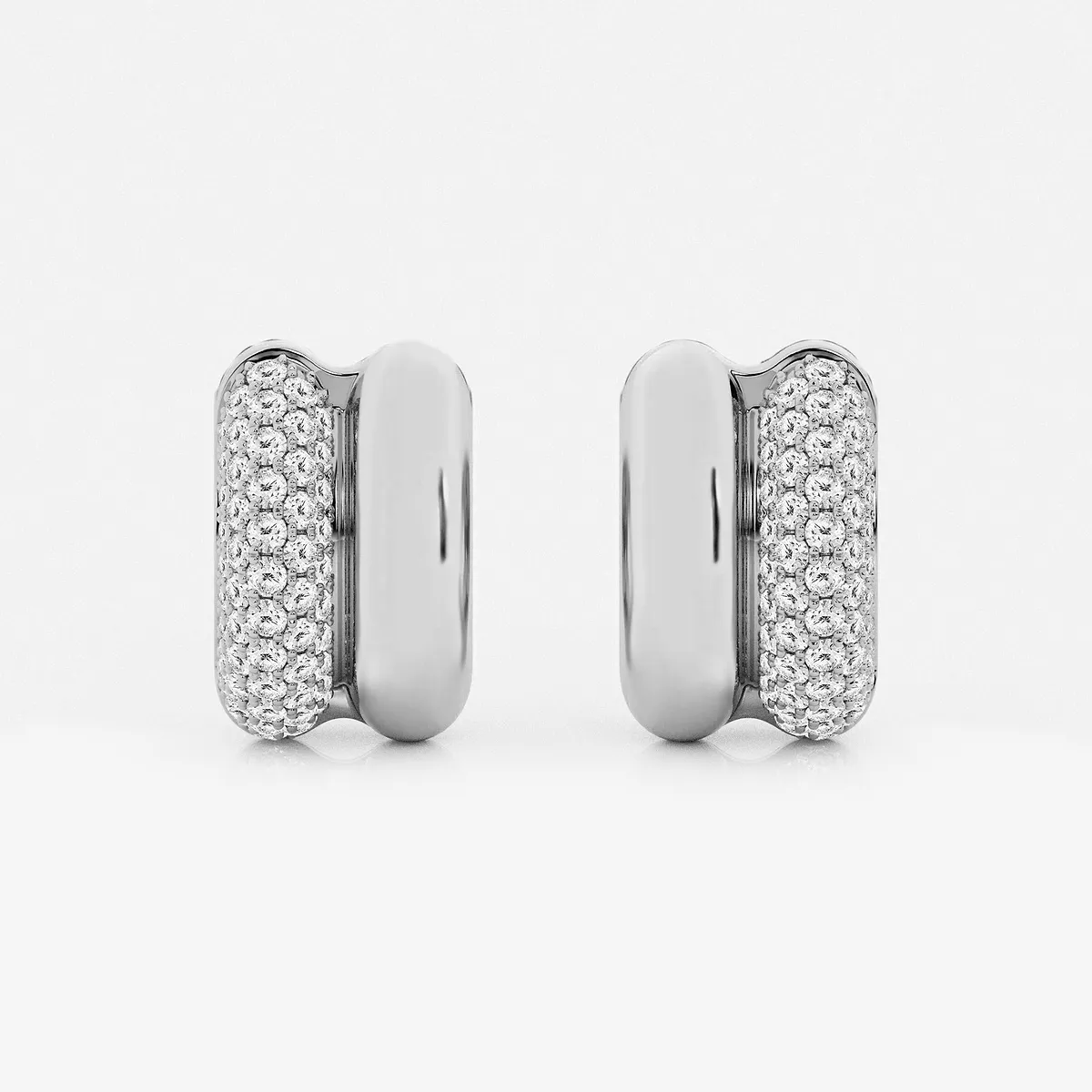 Lab Grown Diamond High Polish Double Hoop Earrings