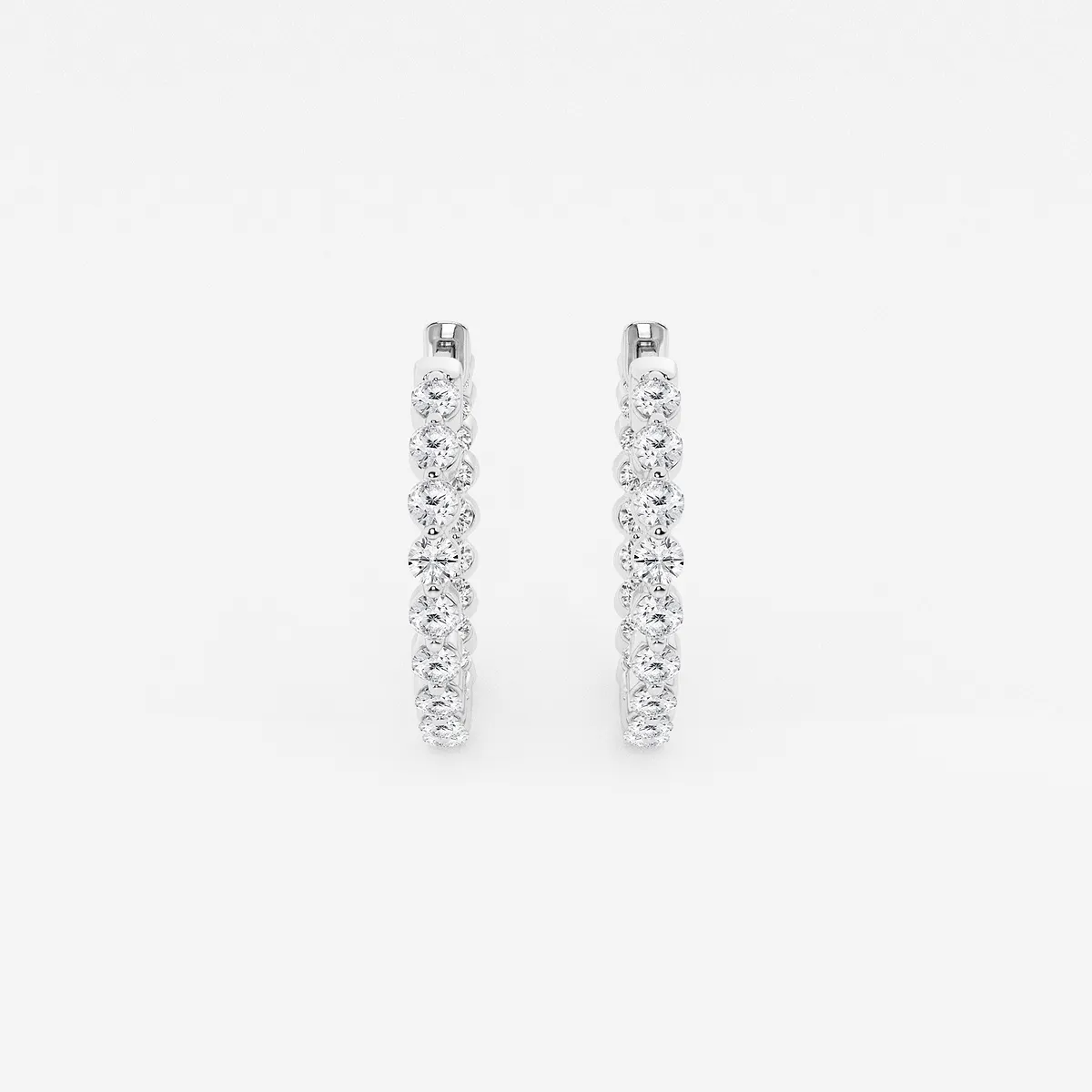 Lab Grown Diamond Inside Out Floating Hoop Earrings