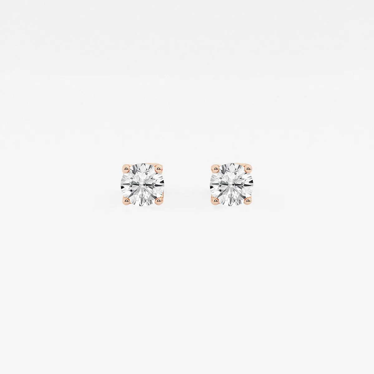 Lab Grown Diamond Twisted Floral Solitaire Certified Stud Earrings, E