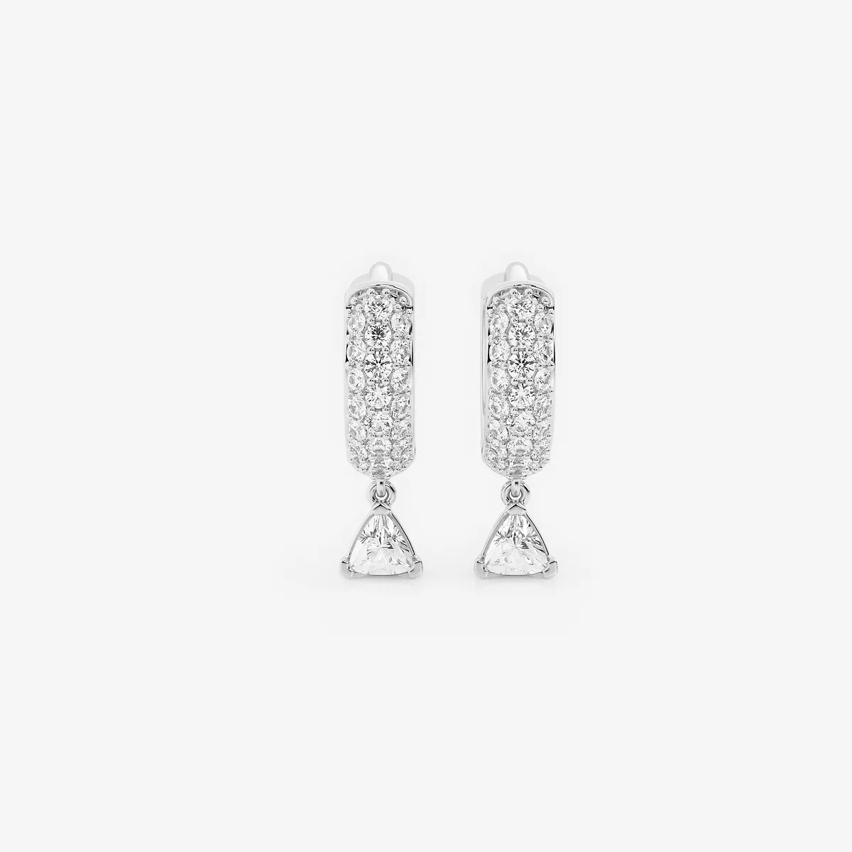 näas Bombë Trillion Lab Grown Diamond Huggie Hoop Earrings