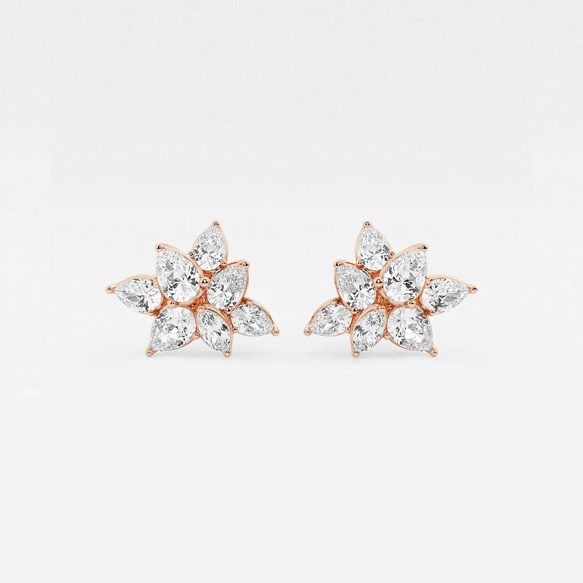 & Lab Grown Diamond Cluster Stud Earring