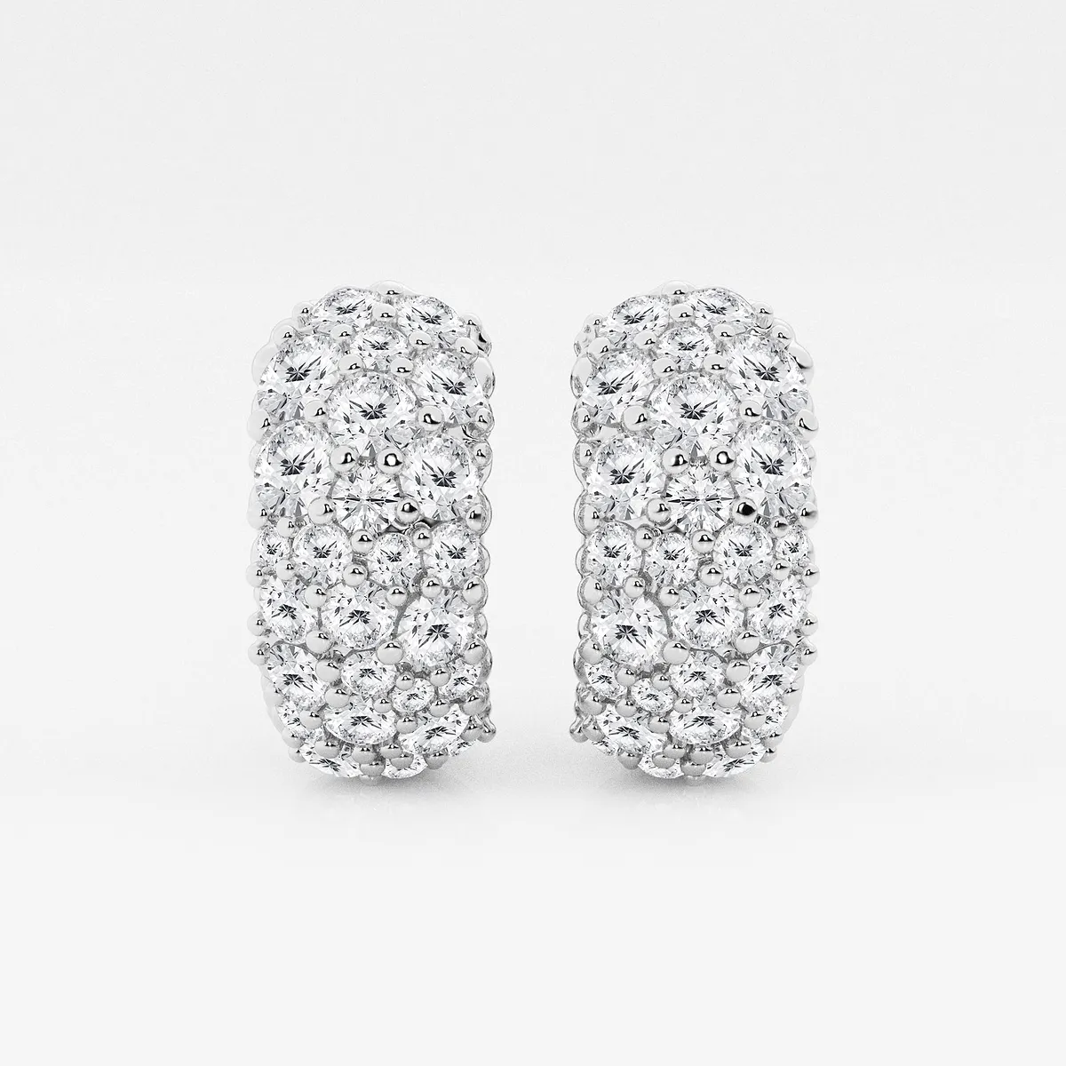 Lab Grown Diamond Cluster Huggie Hoop Earrings