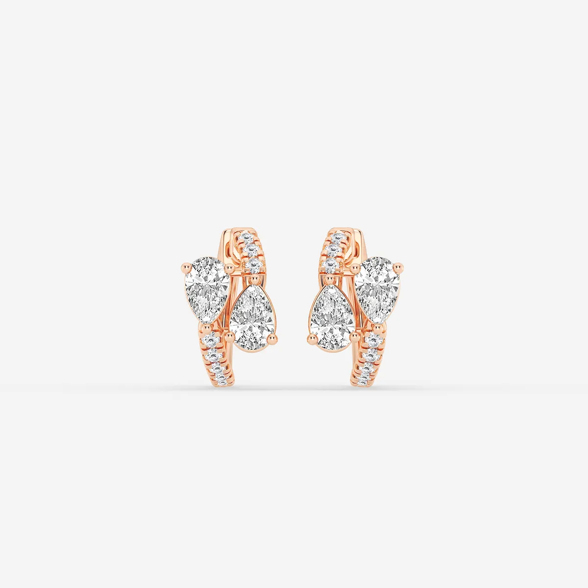 1 Lab Grown Diamond Bypass Huggie Hoop Earrings