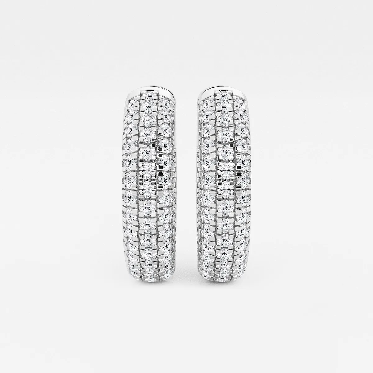 1 Lab Grown Diamond Pave Hoop Earrings
