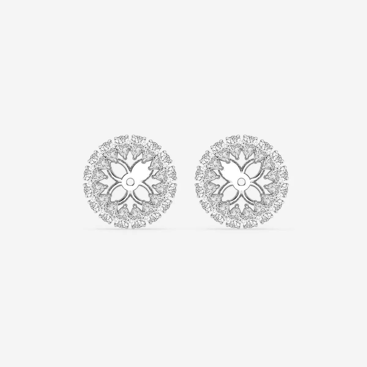 1 Lab Grown Diamond Halo Earring Jackets