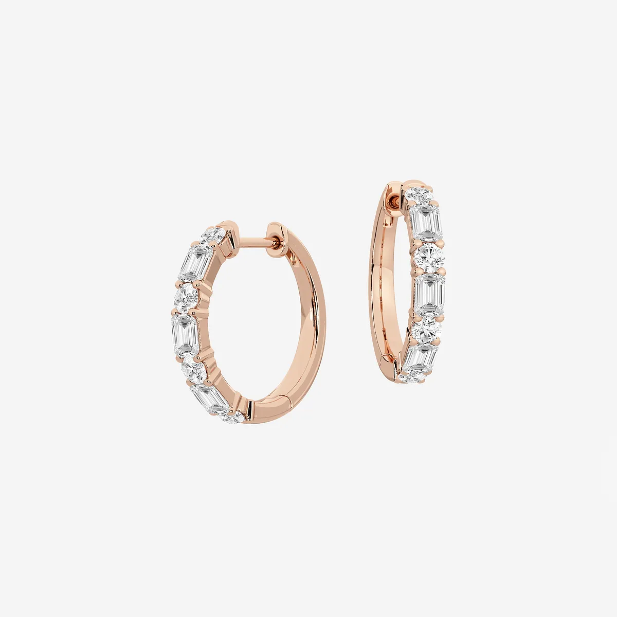 1 Multi-Shape Lab Grown Diamond Hoop Earrings