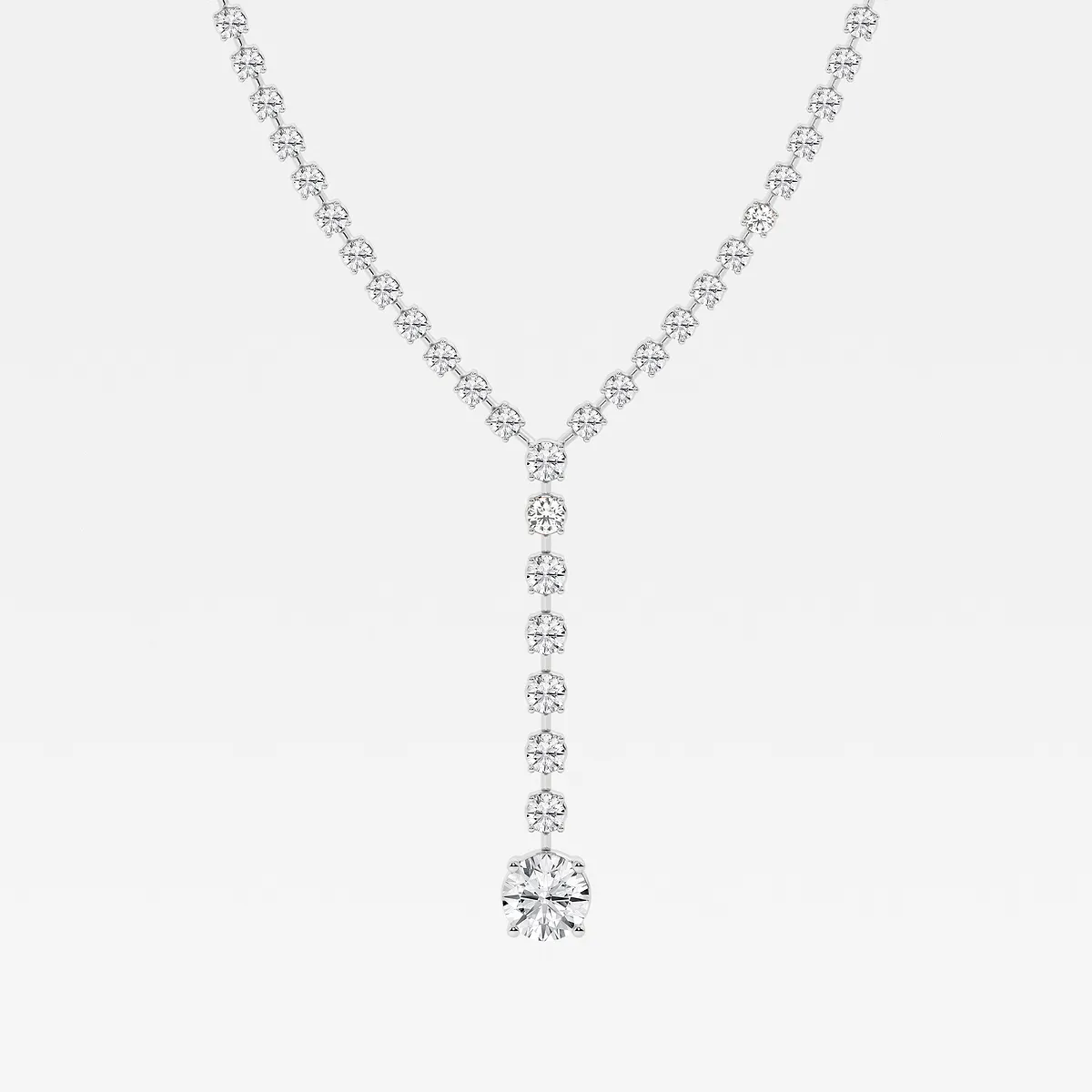 16 Lab Grown Diamond Lariat Tennis Necklace, | Center