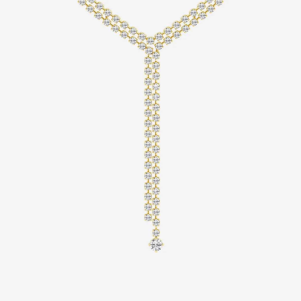Lab Grown Diamond Double Row Lariat Necklace