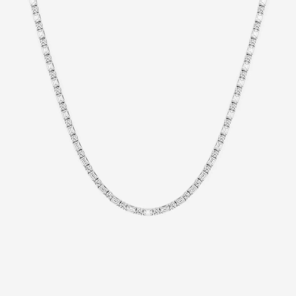 13 Lab Grown Diamond Alternating Tennis Necklace
