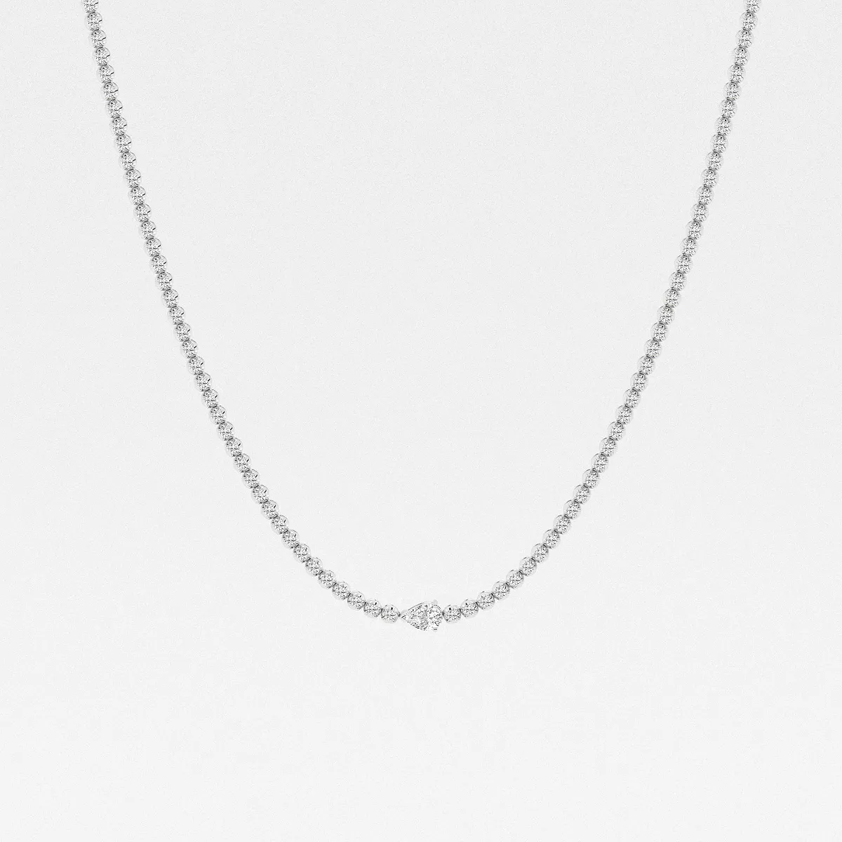 Lab Grown Diamond Single Station Tennis Necklace, | Center