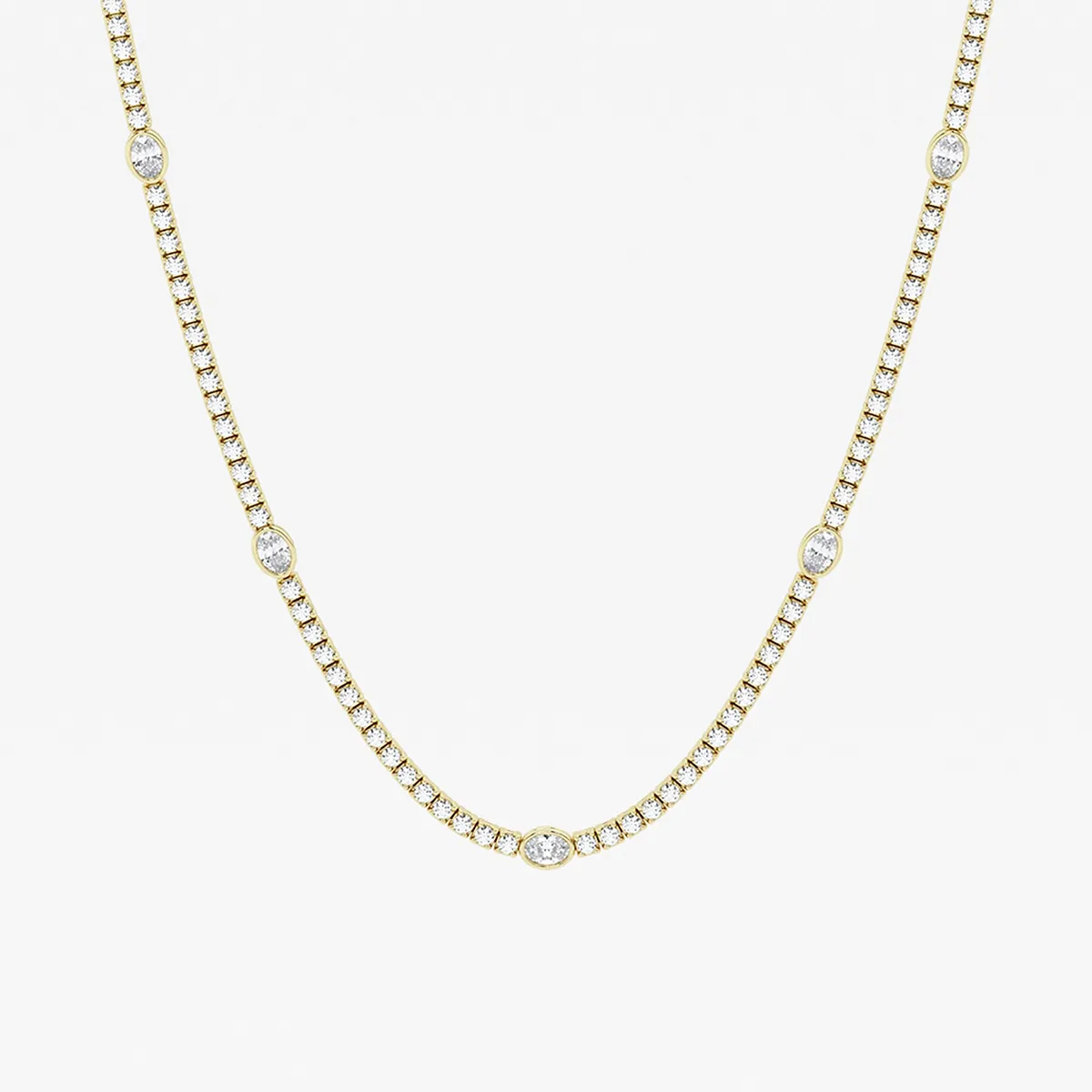 näas Empowering Lab Grown Diamond Station Tennis Necklace