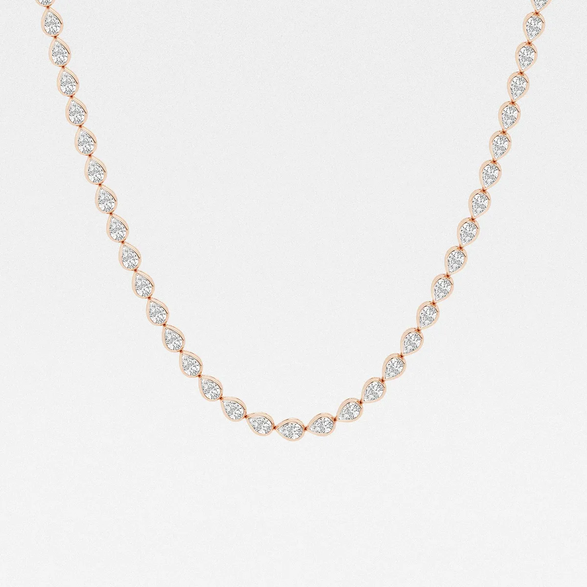 Lab Grown Diamond East West Bezel Set Tennis Necklace