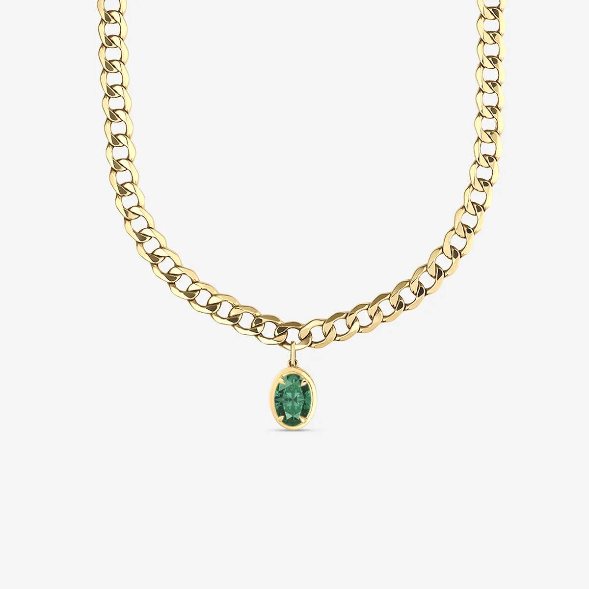 12x8 mm Cut Lab Grown Solitaire Necklace
