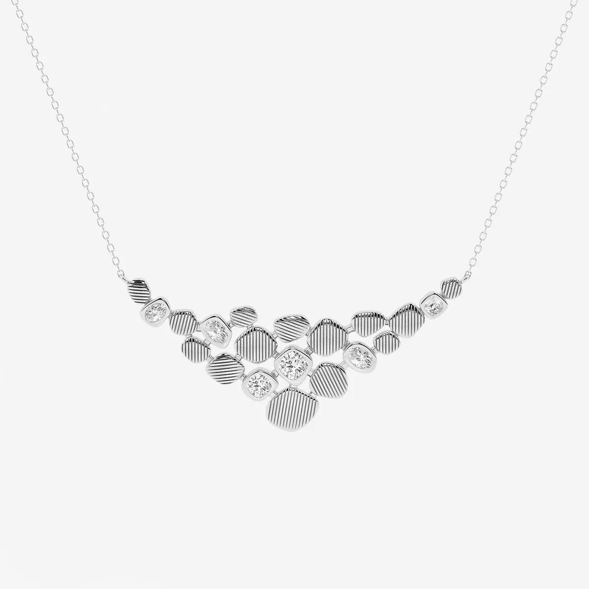 Multi-Shape Lab Grown Diamond Pebbles Necklace