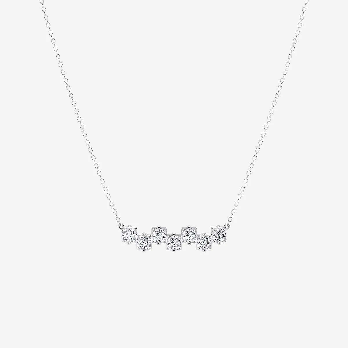 1 Lab Grown Diamond Stagger Seven Stone Pendant