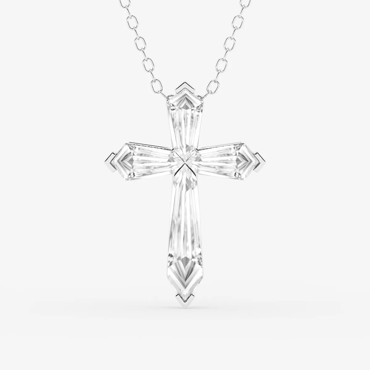 1 Shield Lab Grown Diamond Cross Statement Pendant