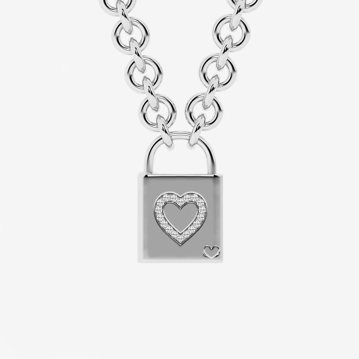 Pont Des Arts Lab Grown Diamond Lock Pendant SS with Plating