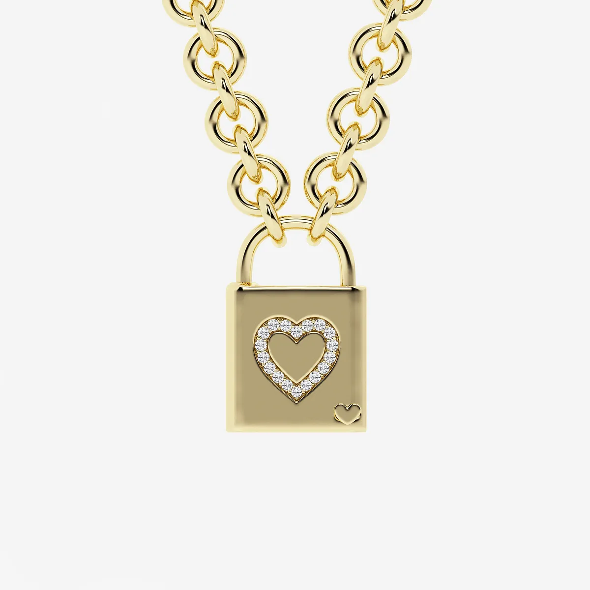 Pont Des Arts Lab Grown Diamond Lock Pendant SS with Plating