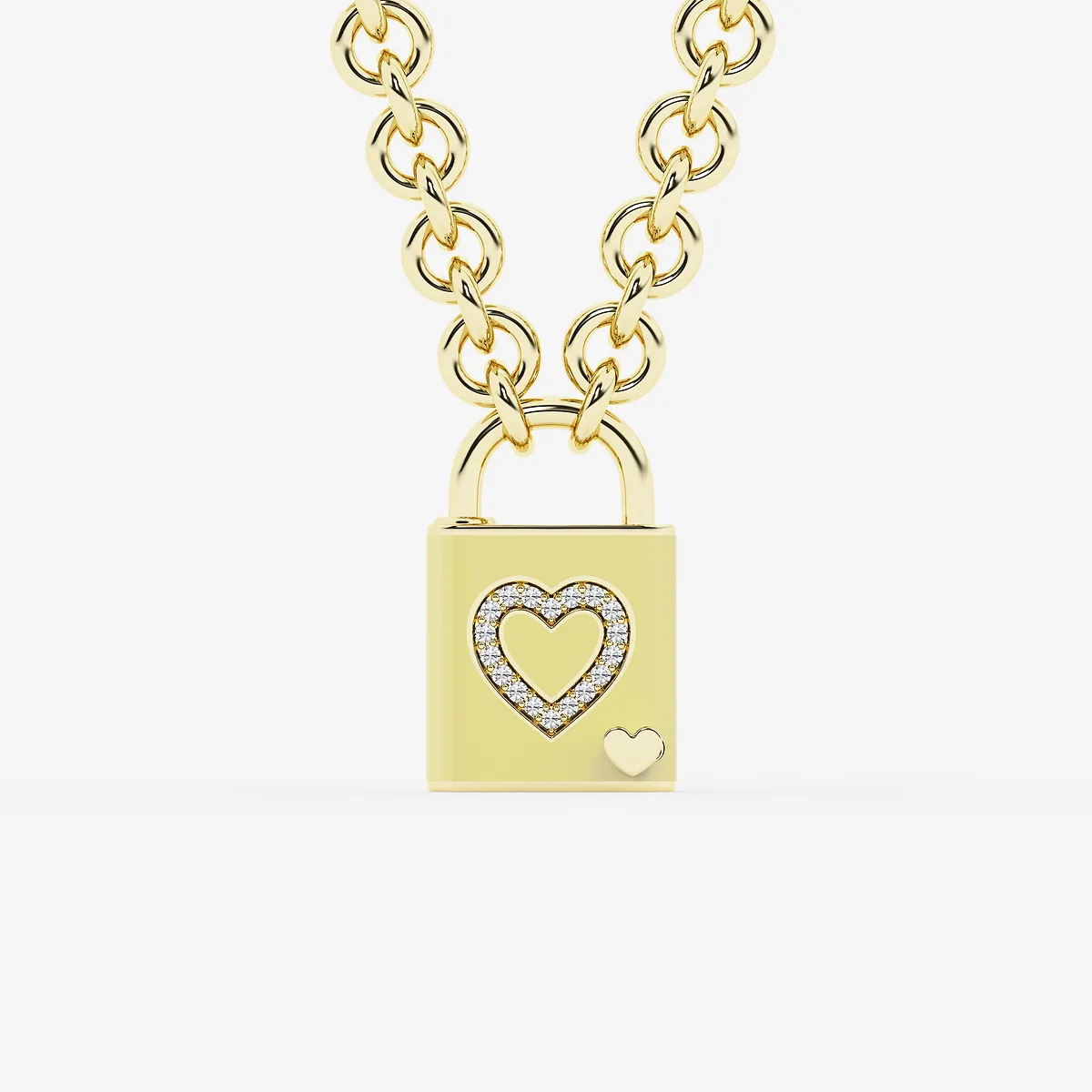 Pont Des Arts Butter Lab Grown Diamond Lock Pendant with Butter Ceramic SS with Plating